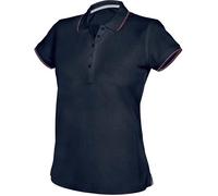 Polo femme ajusté Kariban - Bleu marine/rouge/blanc - Manches courtes L