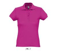 Polo Femme Fuchsia - Passion - Manches courtes - 100% coton peigné Ringspun L