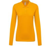 Polo femme manches longues - KARIBAN - Rouge bordeaux - Coupe ajustée - Col polo