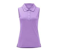 Polo Femme Mousseline Col Montant sans Manche, Debardeur Sport Femme Fitness Tee Shirt Grande Taille Summer Top Décontractés Blouse Couleur Unie Haut Golf Hauts Tennis Tops Respirant Tunique