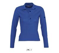 Polo Podium Femme Royal - L - Manches longues - Bleu - Coupe cintrée
