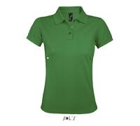 Polo Femme - Prime - Vert Prairie - Manches courtes - Coutures renforcées - Facile d'entretien M