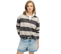 Superdry Ath Essential Stripe Long Sleeve Polo Gris XL Femme