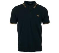 Polo Fred Perry Twin Tipped Shirt - FRED PERRY - M3600 - Coupe ajustée - Manches courtes - Bleu / Dark caramel M