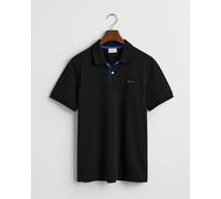 Polo Gant Contrast Pique manches courtes noir uni - M