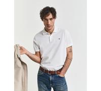 GANT REG SS Polo À Manches Courtes en Piqué Shield Regular, White, L Homme