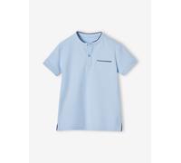 Polo garçon col Mao bleu ciel 6A