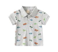 Polo Garcon Manches Courtes 1-7 Ans Vetement Enfant Garcon ete Camion Tee Shirt Garcon vêtements garçon Sport Tshirt Classique décontracté Respirant Casual Mode Haut Mignon (Grey, 12-18 Mois)