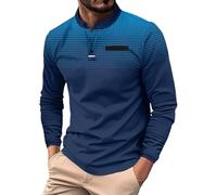 Polo Golf Homme - Longues s décontracté Patchwork Pois imprimés Chemises Vacances Hauts (Navy 3XL)