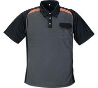 Polo gris foncé/orange taille M