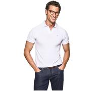 Polo Hackett London Amr Cut Lines - Blanc - Homme - Slim - Manches courtes - Col polo S