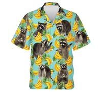 Polo hawaïen pour homme - Imprimé floral 3D - Manches courtes - Moderne - Coupe ajustée - Été - Décontracté - Sans col - Festival rétro vintage - Plage hawaïenne - Néon - Disco - Funny Party, S vert