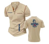 Polo Henley pour Homme Décontracté Évacuant L'humidité Manches Courtes Imprimé Col Montant S.ca.n.i.a-KQS||l