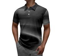 Polo Homme À Manche Courtes Col Montant Polos Homme Avec Bouton Imprimés Rayures Coupe Standard T Shirt Manches Courte Printemps Et Automne Comfort Fashion Sports T Shirt Golf Pour Casual Et Quotidien