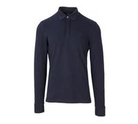 Armani Exchange Polo piqué à Manches Longues, Bleu Marine, Small Homme