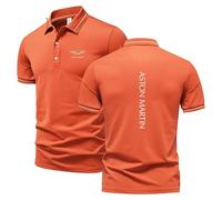 Polo Homme AstMart Col Classique à Deux Boutons - Confortable, Léger et Stretch - été Manches Courtes T-Shirt Décontracté (Rouge Orangé,Grand)