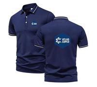 Polo Homme ATL_as-Cop_co Col Classique à Deux Boutons - Confortable, Léger et Stretch - été Manches Courtes T-Shirt Décontracté (Bleu,TTG)
