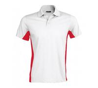 Polo homme bicolore - KARIBAN - K232 - manches courtes - blanc et rouge