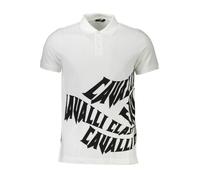 Polo Homme Blanc - CAVALLI CLASS - Manches Courtes - Col Polo XL