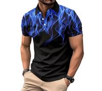 Polo Homme Blanc Polo Coton Original Tshirt Fete des Peres Fete Slim Fit Col Mao Sport Drole Manche Courte imprimé Rugby de Golf Acheter en Ligne Bleu M Securite Tee Shirt Homme Bleu M