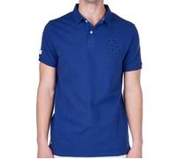 Polo Homme Bleu SUPERDRY Superstate - Col 2 boutons - Manches courtes L