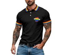 Polo Homme Chemise Month Print - Un modèle décontracté d'été avec Un Design Graphique pour Les Jours (Black, XXXXXXL)