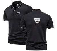 Polo Homme Dac_IA Col Classique à Deux Boutons - Confortable, Léger et Stretch - été Manches Courtes T-Shirt Décontracté (Noir,TTG)