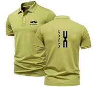 Polo Homme Dac_IA Col Classique à Deux Boutons - Confortable, Léger et Stretch - été Manches Courtes T-Shirt Décontracté Top (Vert Clair,TG)