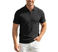 Polo Homme Golf,Classic Solid Shirt for with Button Down Collar Short Sleeve Casual Top for Everyday Wear Breathable Blend