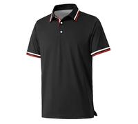 Polo Homme Manche Courte Sport Couture Contrastée - Design à Points de Couleur (FR/ES, Alpha/Lettres, 3TG, Taille Normale, Taille Normale, model15)