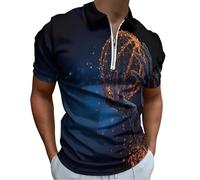 Polo Homme Manches Courtes Affiche Basket-Ball Géométrique Tee Shirt Ete Décontractée Grande Taille Shirts Business 3D Technologique Confort Tshirt Sport Casual Respirant Légère Résistante Vêtements