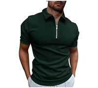 Polo Homme Manches Courtes Col V T Shirt D'été Manches Courtes Sportswear, Amazon Mon Compte - Coton Running Slim Fit Tshirt Sport Pas Cher Blouse Top(Vert foncé,XL)