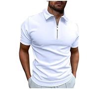 Polo Homme Manches Courtes Col V T Shirt Été Manches Courtes Sportswear, Et Ventes Flash - Slim Fit Sport Leger T-Shirt Coton Pas Cher Haut Top(Blanc,XL)