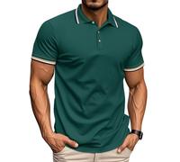 Polo Homme Manches Courtes Coton Personnalisable Zippé Grande Marque Rugby Mode Col Coton Anti Transpirant Fit Slim Infroissable Sport Travail Anti Transpirant Polos Homme L