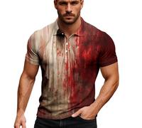 Polo Homme Manches Courtes Imprimé Squelette Sanglant Deguisement Halloween Homme Bloody Déguisement Halloween Costume Citrouille Tee Shirt Qui Fait Peur Polos T Shirt Sang Tshirt Blood Haut Horreur