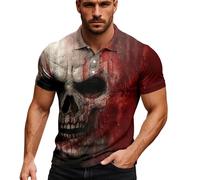 Polo Homme Manches Courtes Imprimé Squelette Sanglant Deguisement Halloween Homme Bloody Déguisement Halloween Costume Citrouille Tee Shirt Qui Fait Peur Polos T Shirt Sang Tshirt Blood Haut Horreur