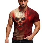 Polo Homme Manches Courtes Imprimé Squelette Sanglant Deguisement Halloween Homme Bloody Déguisement Halloween Costume Citrouille Tee Shirt Qui Fait Peur Polos T Shirt Sang Tshirt Blood Haut Horreur