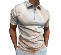 Polo Homme Manches Courtes Lignes Abstraites Tee Shirt Été Gym Sport Texture De Marbre Naturel Teeshirt Outdoor Grandes Tailles Décontracté Beige T-Shirt Respirant Extensible Doux Léger Confortable