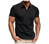 Polo Homme Manches Courtes Polos d'été Casual Couleur de Contraste Polos de Sport Golf Tennis Regular Fit Polo T-Shirt Business avec Poche