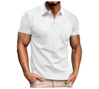 Polo Homme Manches Courtes Polos d'été Casual Couleur de Contraste Polos de Sport Golf Tennis Regular Fit Polo T-Shirt Business avec Poche