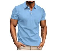Polo Homme Manches Courtes Polos d'été Casual Couleur de Contraste Polos de Sport Golf Tennis Regular Fit Polo T-Shirt Business avec Poche n13
