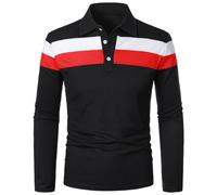 Polo Homme Manches Courtes Rayé Bicolore Sport Golf Rugby Été | Coton doux respirant, coupe ample décontractée, idéal quotidien été plage, cadeau tendance homme. Léger et confortable.