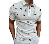 Polo Homme Manches Courtes Respirant Golf Polo Shirt Polo Homme Polo Homme Bouton Placket Shirts Casual Sport Basic T-Fit Régulier T-Shirt E-005 L