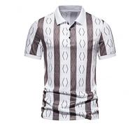 Polo Homme Manches Courtes Séchage Rapide Respirant Tennis Polo Shirt Hommes Sports D’Été Golf T-Shirt Print Manches Courtes Hommes Moderne E-White XL