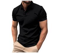 Polo Homme Manches Courtes- T Shirt Travail Ete Couleur Unie d'affaires Décontracté Haut Slim Simple Comfortable Top Classiques Basique Chic Blouse Doux De Tous Les Jours Golf Respirante Chemise