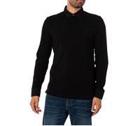 Armani Exchange Polo piqué à Manches Longues, Noir, X-Small Homme