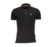 La Martina, Homme, Tops, Noir, Taille: 2XL Polo Brodé avec Détails Contrastés