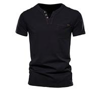 Polo Homme - Polo d'été à Manches Courtes Respirant Classique Haut de Sports Col Tunisien Basique Chemises Coupe Droite Coton Sports Oversized Hauts pour la Plage, la Gym