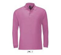 Polo Homme Rose Flash - L - Manches longues - Maille piquée 210 - 100% coton peigné Ringspun L