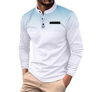 Polo Homme, Rugby Longues s décontracté Patchwork Pois imprimés Chemises Vacances Hauts (White S)